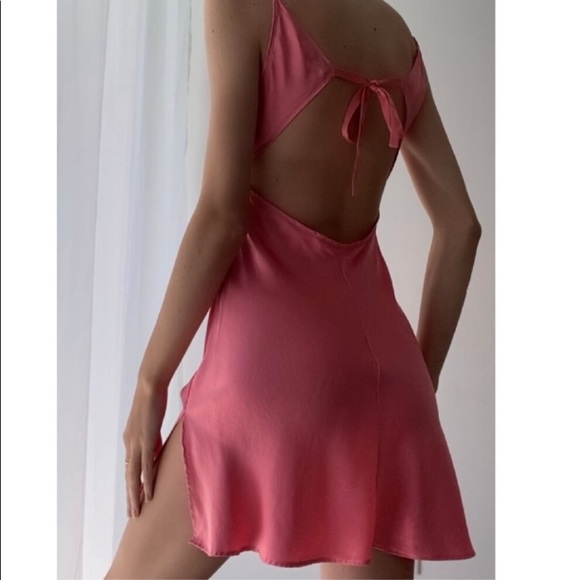 Vintage Y2K 100% Silk Slip Dress Backless Silk Dress Satin Slip Dress Tie Back S - Picture 6 of 12